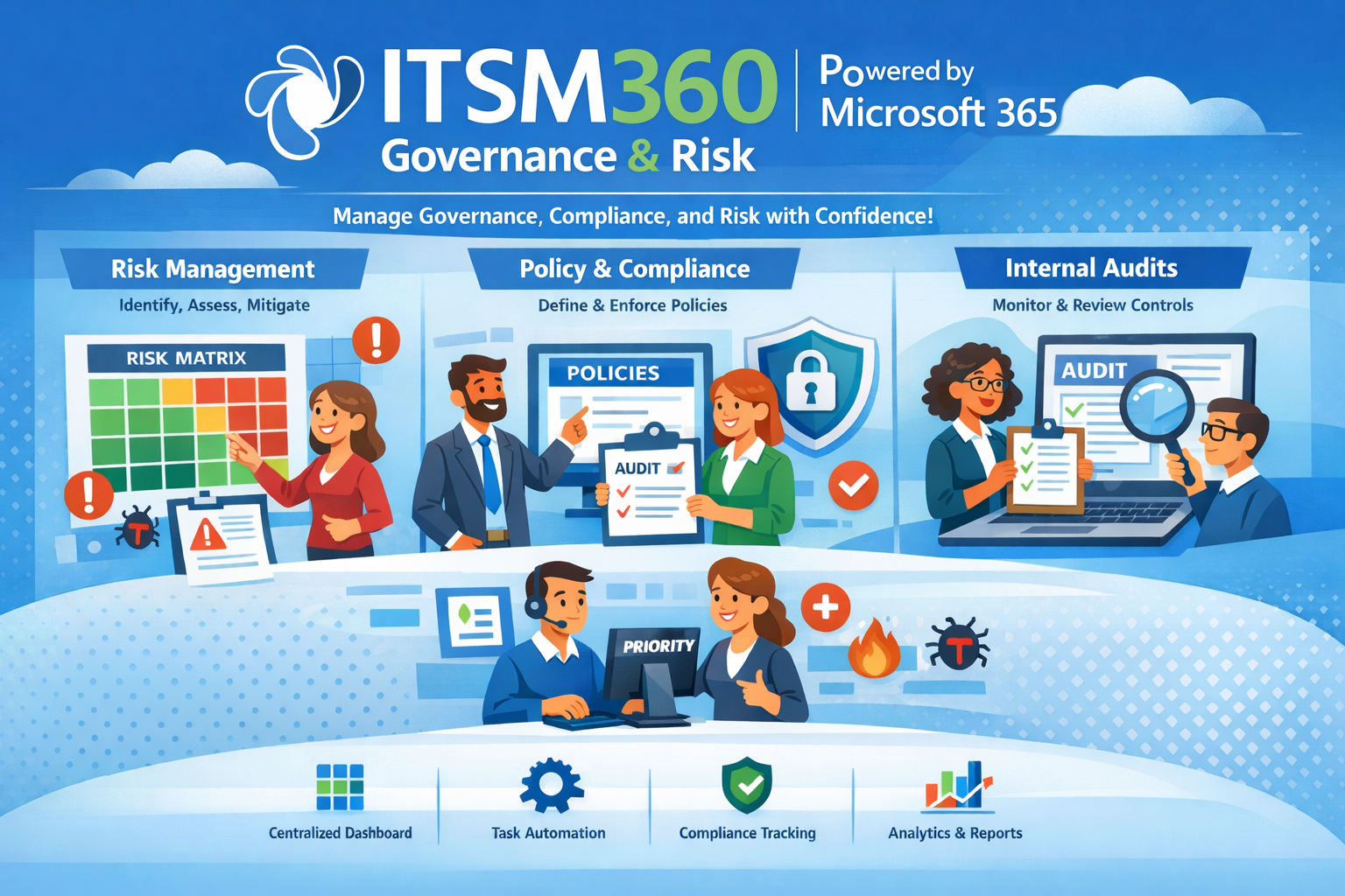 Microsoft look feel met ITSM360 governance en ris