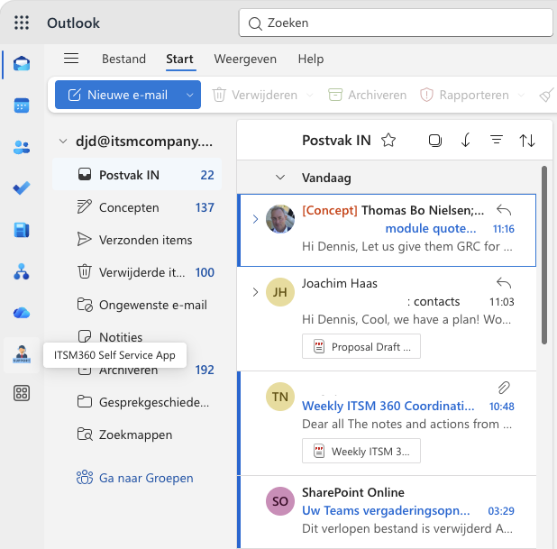 selfservice outlook